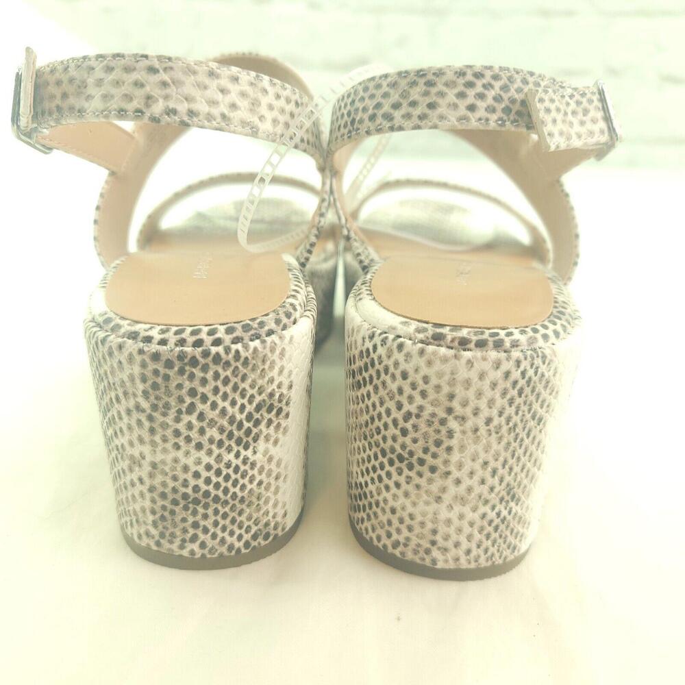 Marc Fisher White Reptile Print Platform Sandals … - image 5